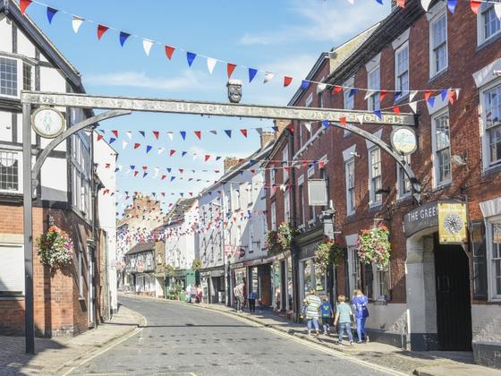 Bunting on the streets of Ashbourne