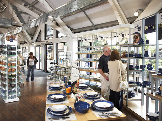 Factory shop at Denby pottery